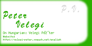 peter velegi business card